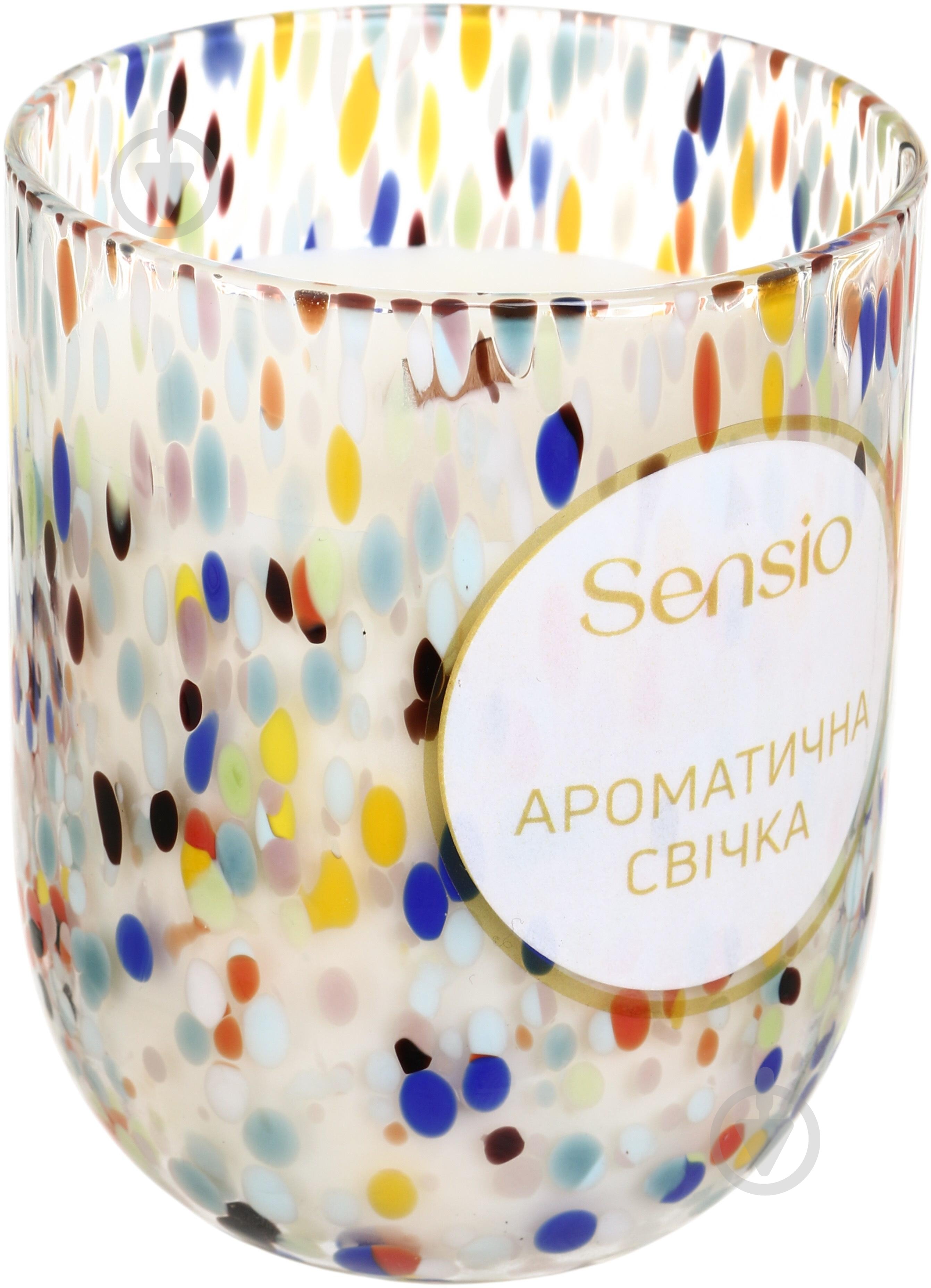 Свеча ароматическая Sensio Gift 8х10 см конфетти - фото 2