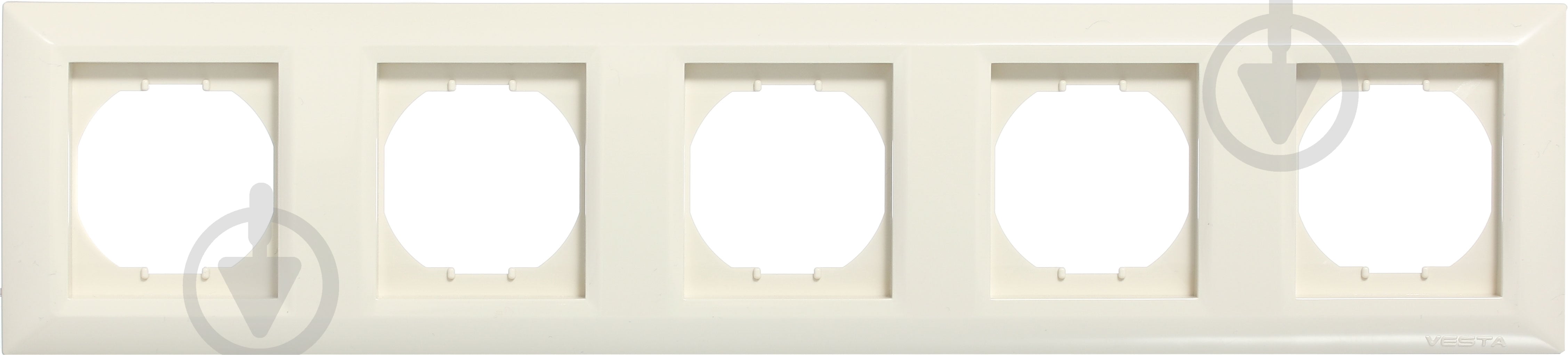 Рамка пятиместная UP! (Underprice) Vesta горизонтальная кремовый - фото 1