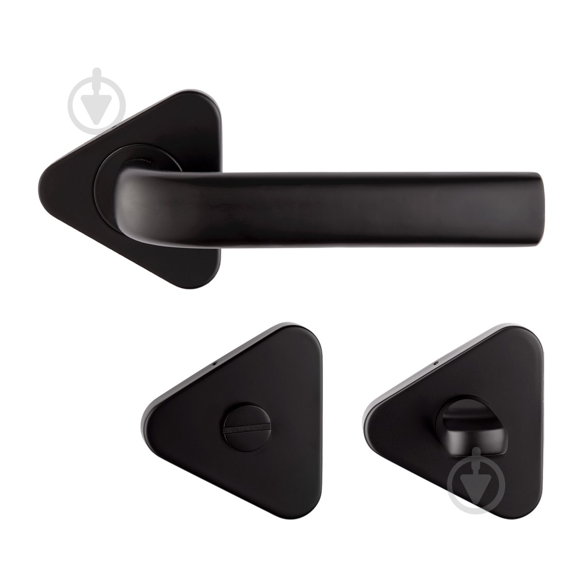 Комплект фурнитуры санузловый MVM S-1105 ручка + WC накладка черный без петель - фото 1