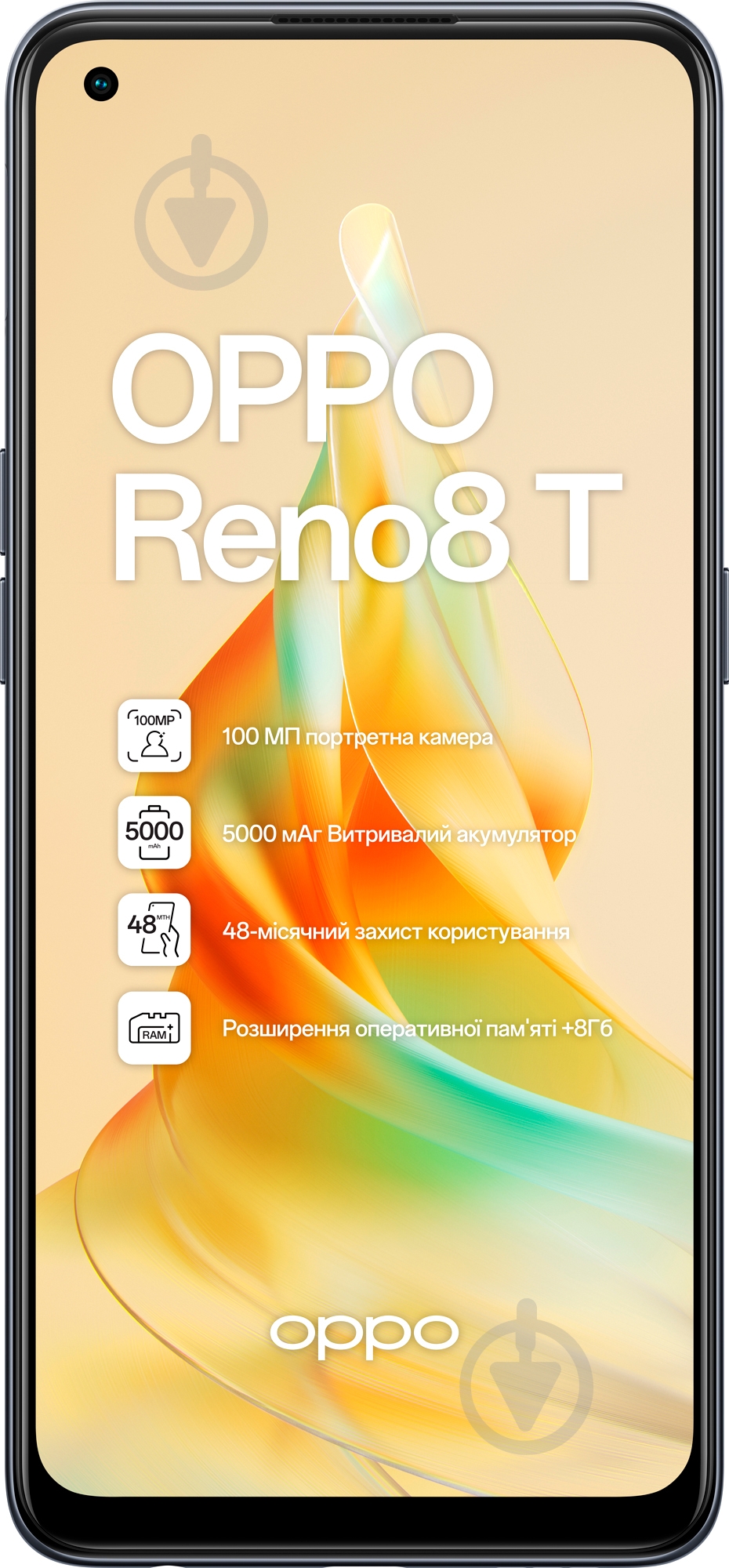Смартфон OPPO Reno8 T 8/128GB midnight black (CPH2481) - фото 2 Смартфон OPPO Reno8 T 8/128GB midnight black (CPH2481) - фото 2