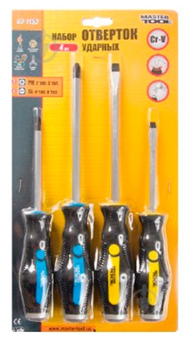 Набор отверток ударных MasterTool 4 шт (PH2*100; 3*150, SL6*100, 8*150) 40-1153 - фото 6 Набор отверток ударных MasterTool 4 шт (PH2*100; 3*150, SL6*100, 8*150) 40-1153 - фото 6