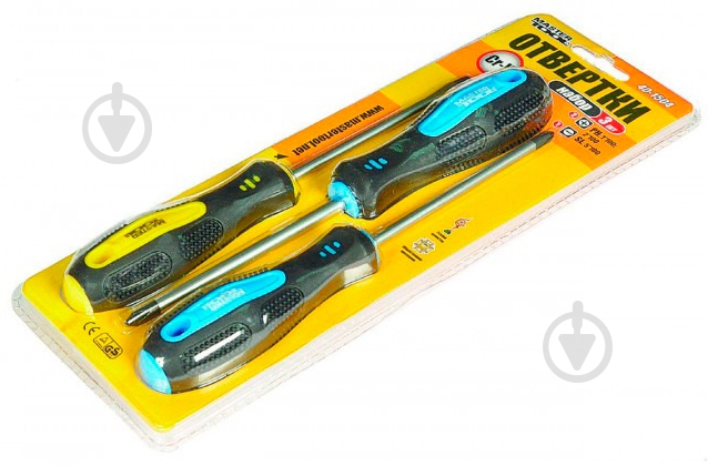 Набор отверток MasterTool 3 шт (PH1*100, 2*100, SL5*100) 40-1504 - фото 1