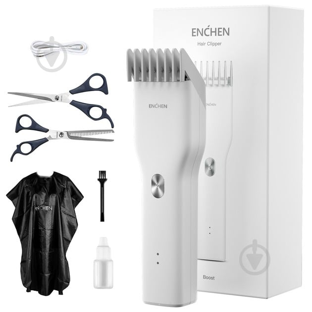 Машинка для підстригання волосся ENCHEN Boost White Set - фото 1
