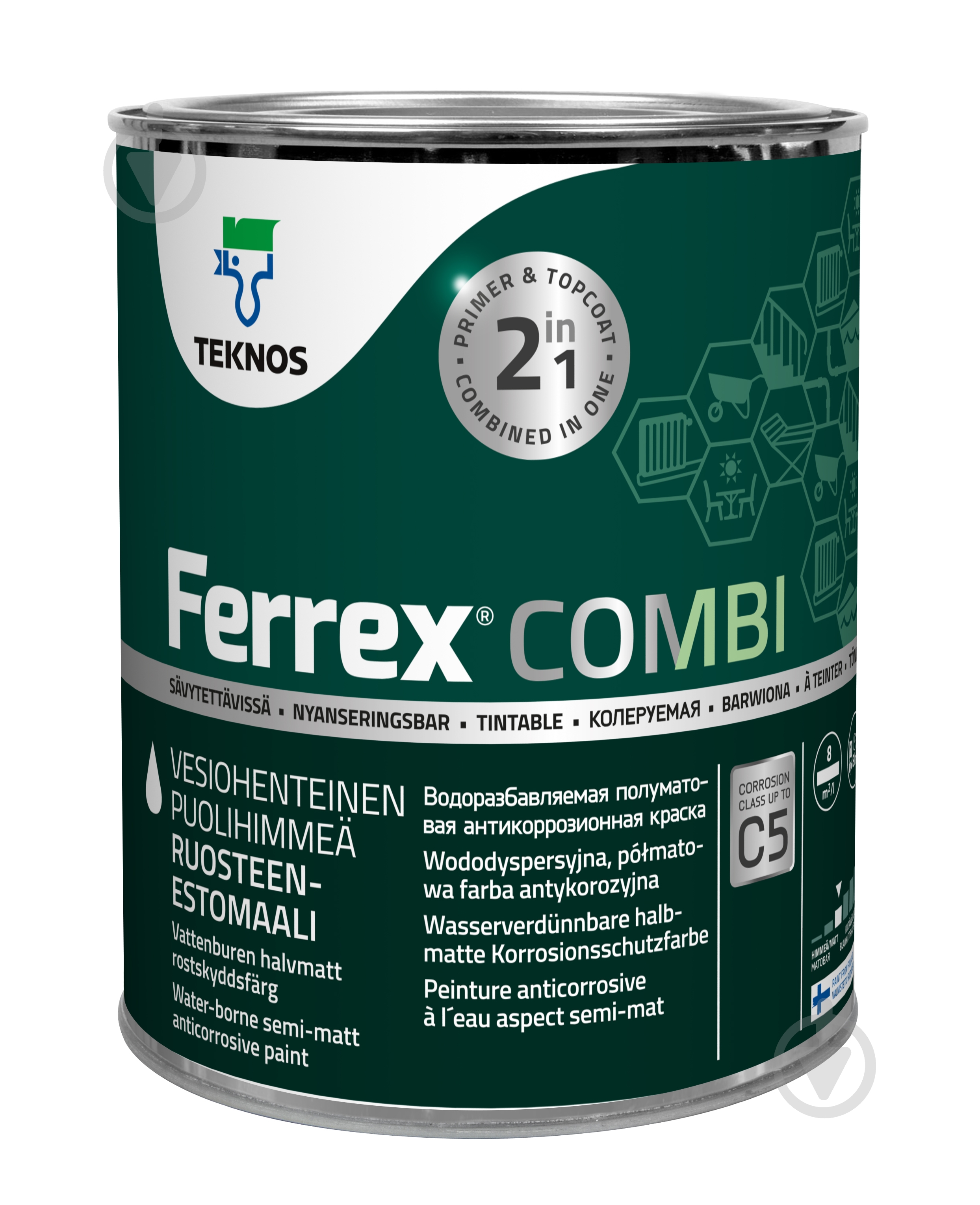 Краска TEKNOS FERREX COMBI полумат під тонування 0,9 л - фото 1