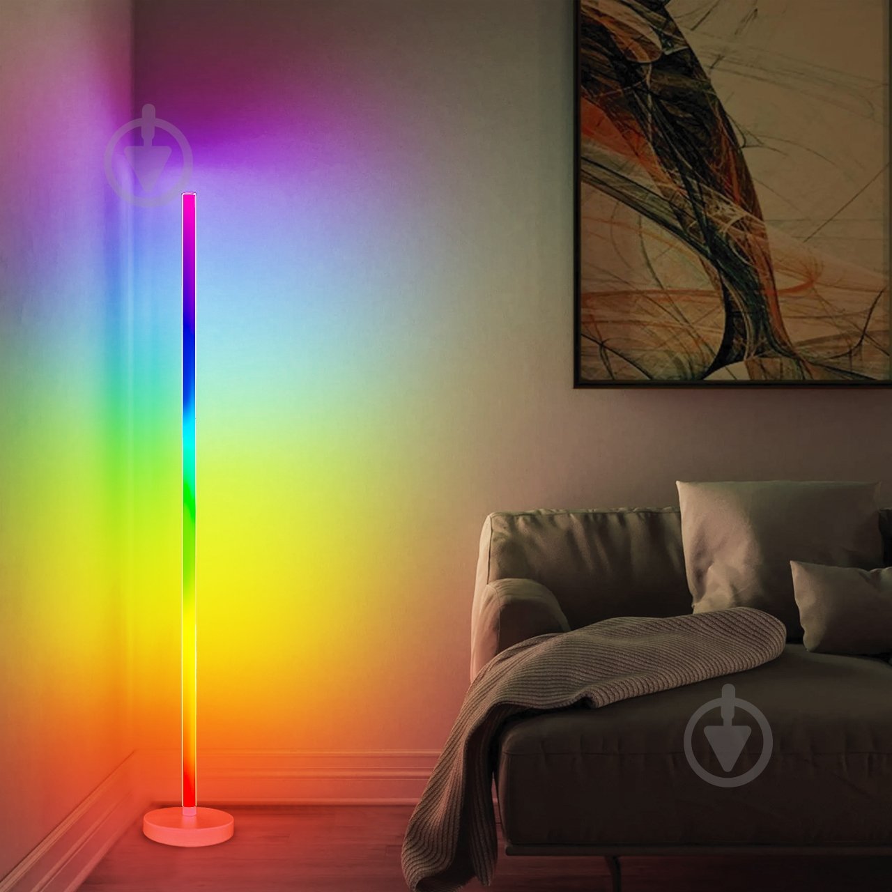 Торшер Eurolamp без цоколя зелений LED-FLD-15W(RGB)W - фото 3