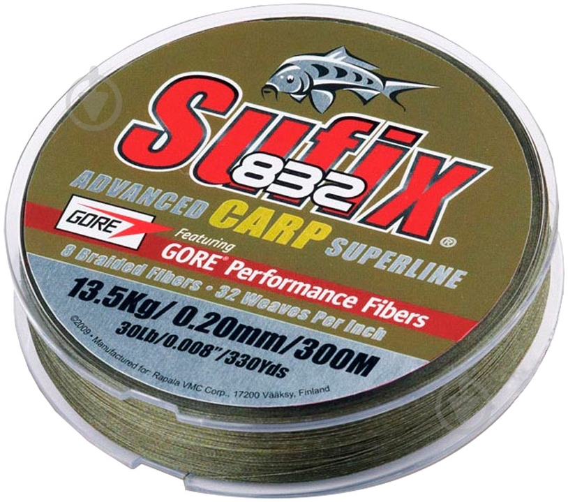 Шнур Sufix 832 Advanced Carp 300м 0.2мм 13.8кг - фото 1 Шнур Sufix 832 Advanced Carp 300м 0.2мм 13.8кг - фото 1