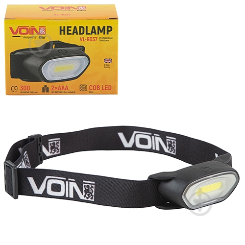 Ліхтар налобний Voin 80 Lm чорний VL-9037 - фото 1