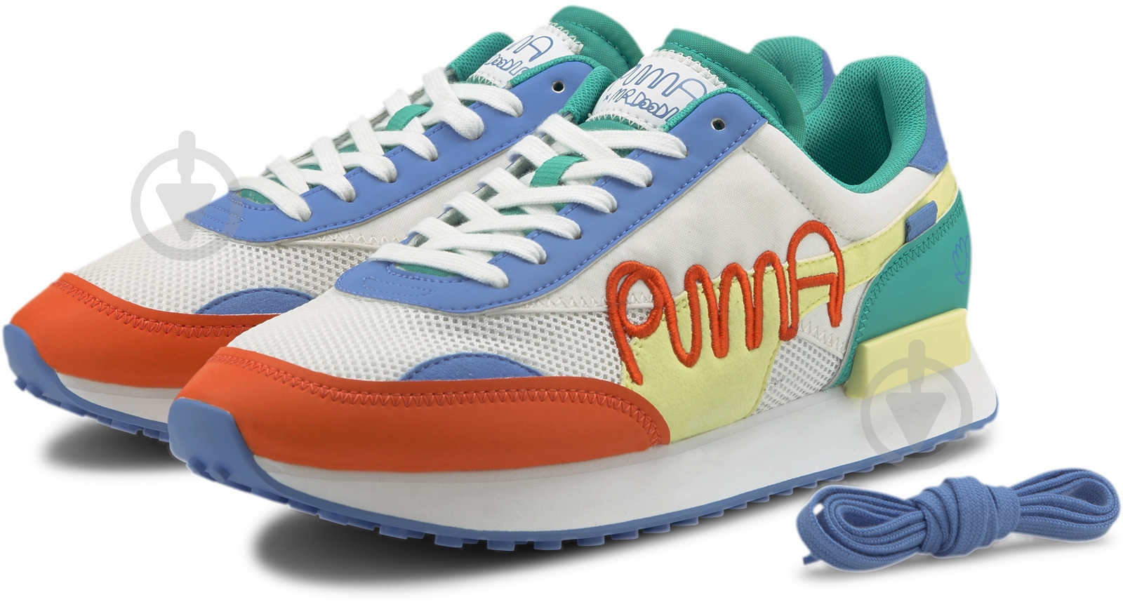 Кроссовки мужские демисезонные Puma Future Rider Mr Doodle 37579001 р.41 бело-красные - фото 2