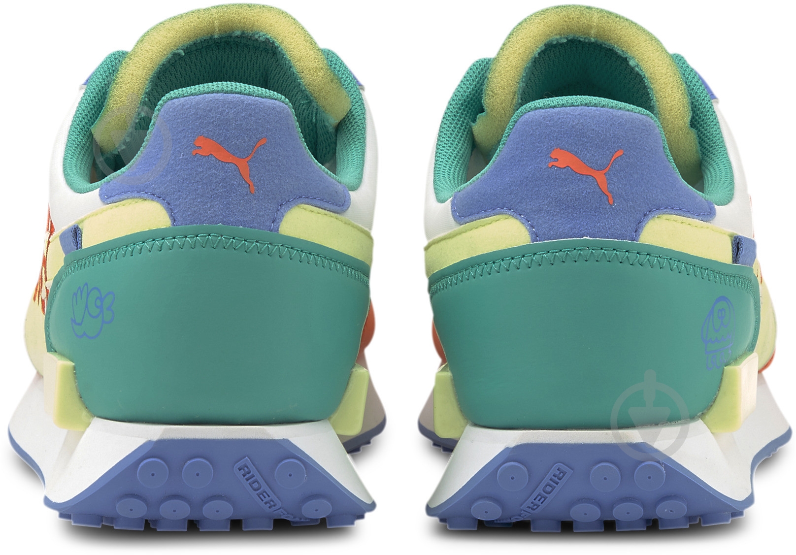 Кроссовки мужские демисезонные Puma Future Rider Mr Doodle 37579001 р.41 бело-красные - фото 3