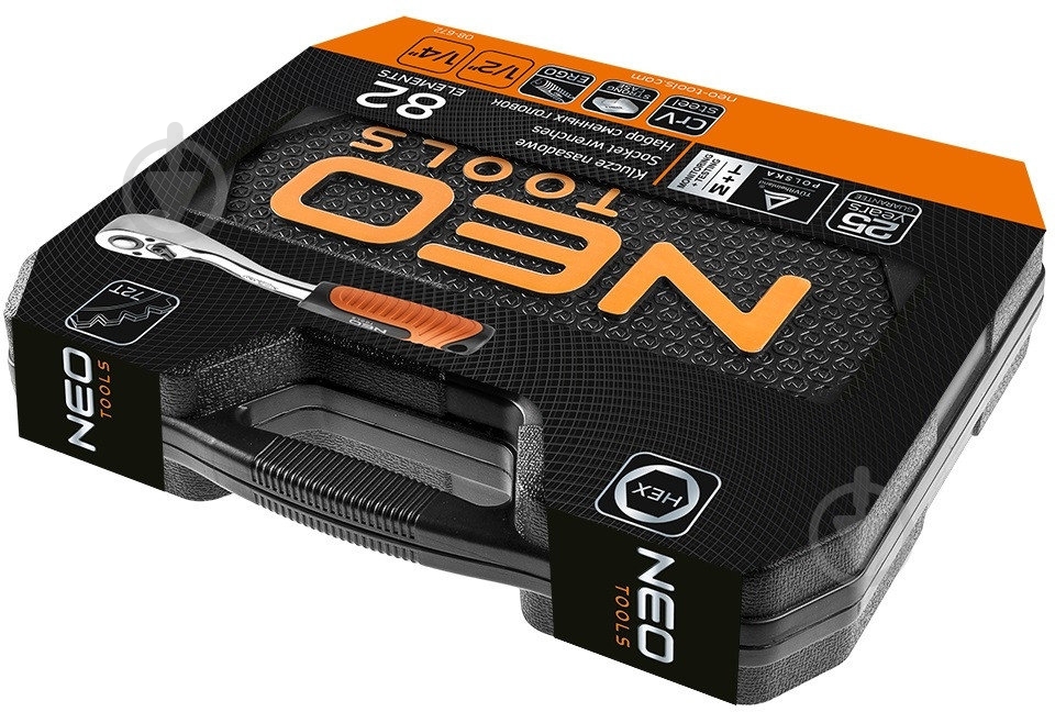 Набор головок NEO tools 1/4 + 1/2 82 шт. 08-672 - фото 4