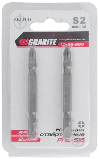 Бита GRANITE РН2-SL6*65 мм, S2 2 шт. 10-26-650 - фото 2