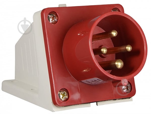 Вилка стаціонарна із заземленням АСКОУКРЕМ ВС 16А/4 3Р+РЕ (514) червоно-білий - фото 1 Вилка стаціонарна із заземленням АСКОУКРЕМ ВС 16А/4 3Р+РЕ (514) червоно-білий - фото 1