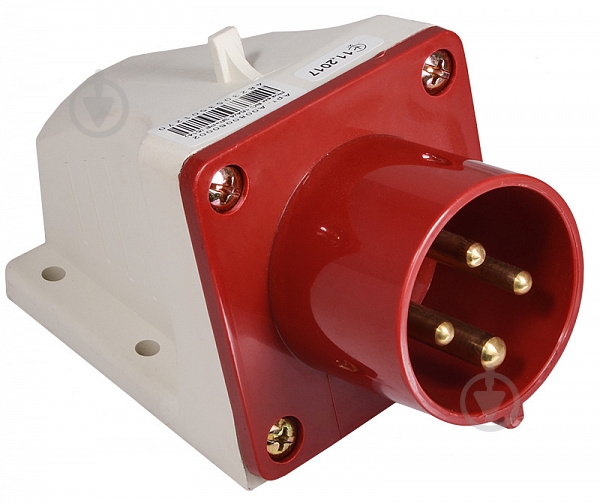 Вилка стаціонарна із заземленням АСКОУКРЕМ ВС 16А/4 3Р+РЕ (514) червоно-білий - фото 3 Вилка стаціонарна із заземленням АСКОУКРЕМ ВС 16А/4 3Р+РЕ (514) червоно-білий - фото 3