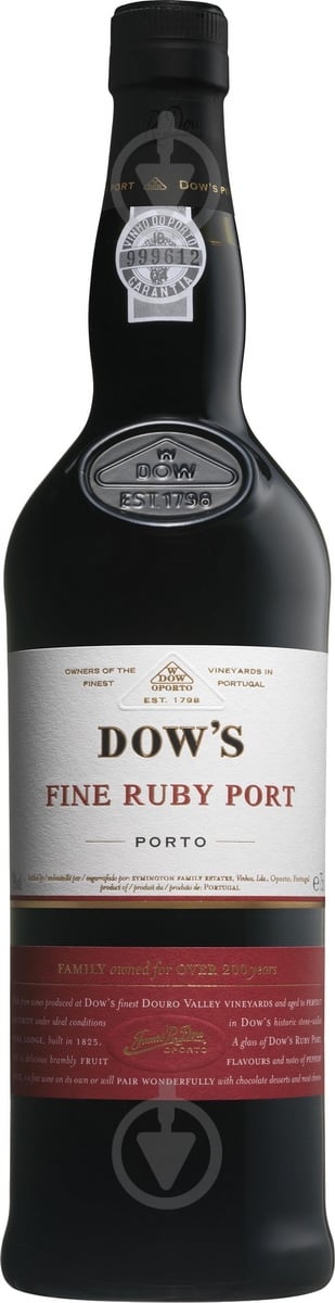 Вино Dow's Porto Fine Ruby Port красное сладкое крепленное 0,75 л - фото 1 Вино Dow's Porto Fine Ruby Port красное сладкое крепленное 0,75 л - фото 1