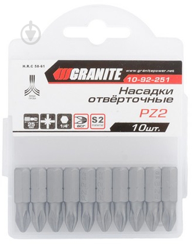 Бита GRANITE РZ2*25 мм, S2 10 шт. 10-92-251 - фото 2