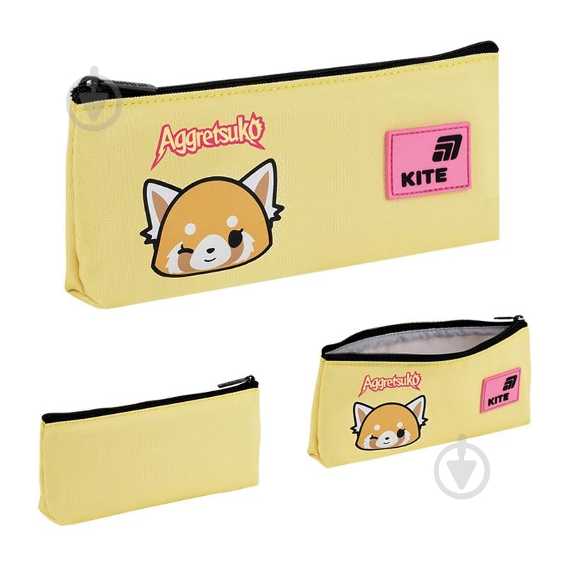 Пенал Aggretsuko AR26-680 KITE желтый - фото 1