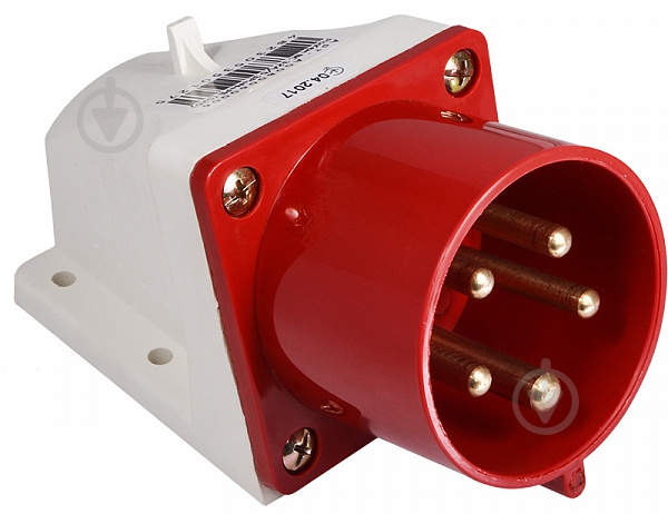 Вилка стаціонарна із заземленням АСКОУКРЕМ ВС 32А/5 3Р+N+РЕ (525) червоно-білий - фото 2 Вилка стаціонарна із заземленням АСКОУКРЕМ ВС 32А/5 3Р+N+РЕ (525) червоно-білий - фото 2