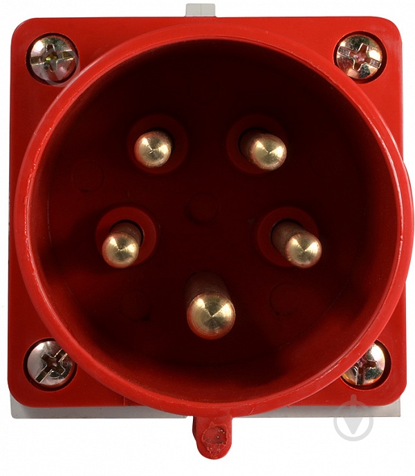 Вилка стаціонарна із заземленням АСКОУКРЕМ ВС 32А/5 3Р+N+РЕ (525) червоно-білий - фото 3 Вилка стаціонарна із заземленням АСКОУКРЕМ ВС 32А/5 3Р+N+РЕ (525) червоно-білий - фото 3
