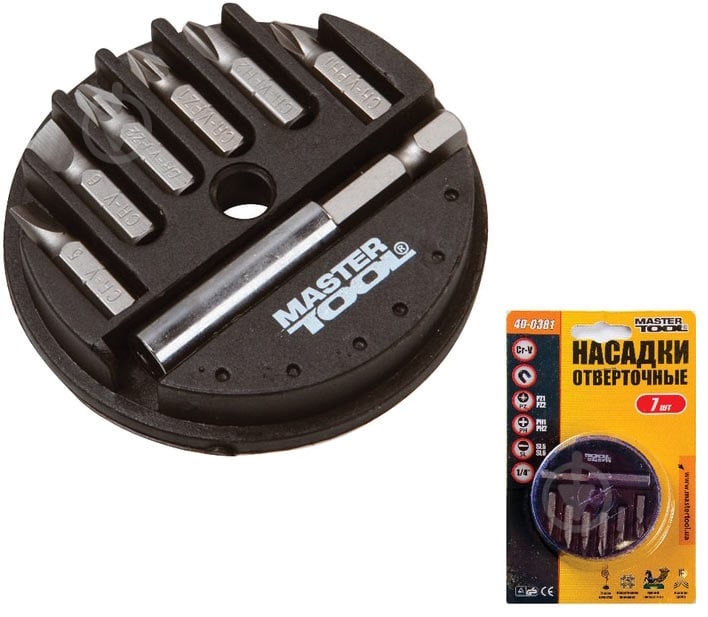 Набор бит MasterTool с держателем 7 шт. 40-0381 - фото 1 Набор бит MasterTool с держателем 7 шт. 40-0381 - фото 1