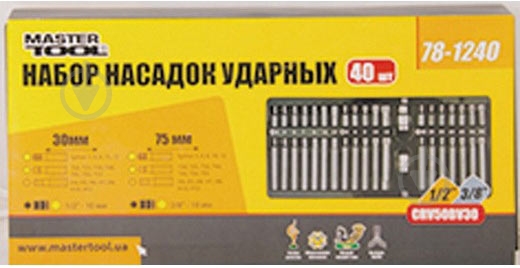 Набір насадок MasterTool TORX HEX SPLINE 40 шт. 78-1240 - фото 1