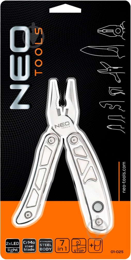 Мультитул NEO tools 7 элементов 01-025 - фото 2