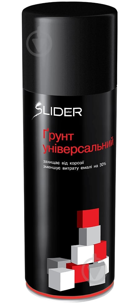 Грунт аэрозольный SLIDER черный мат 400 мл - фото 1