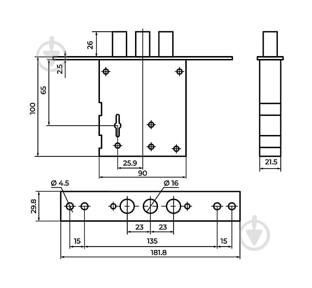 Дверной замок входной Comit Art.CТ30.01 полированный хром - фото 2 Дверной замок входной Comit Art.CТ30.01 полированный хром - фото 2