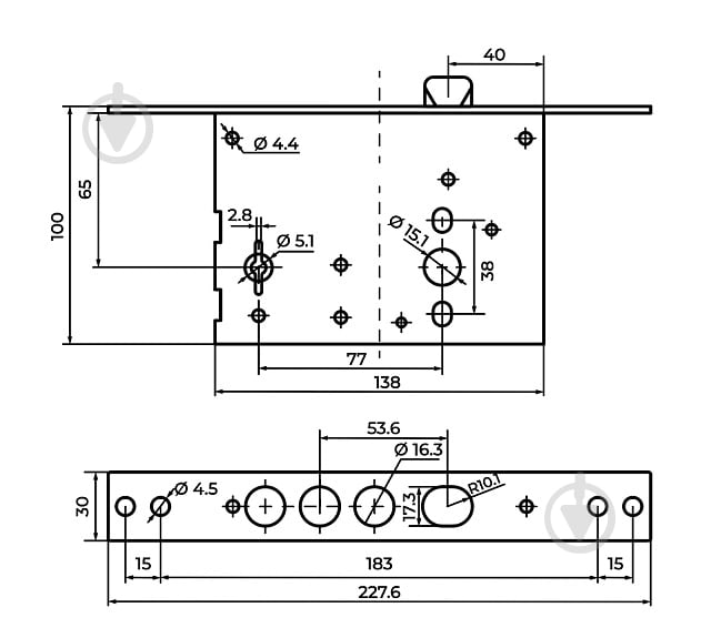 Дверной замок входной Comit Art.CТ30.11 с защелкой полированный хром - фото 2 Дверной замок входной Comit Art.CТ30.11 с защелкой полированный хром - фото 2