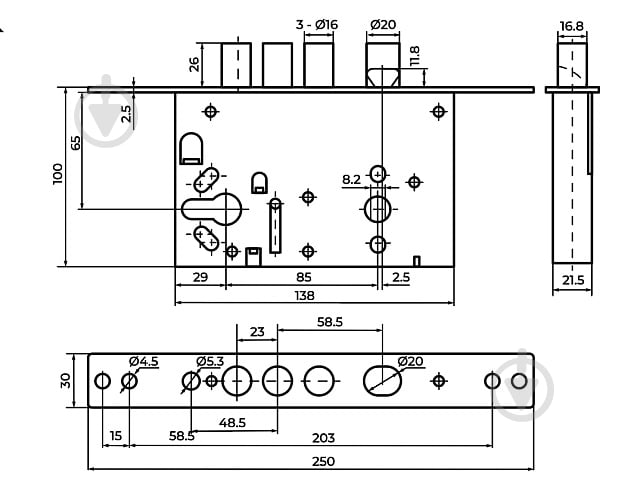 Дверной замок входной Comit Art.CТ32.11 с защелкой полированный хром - фото 2 Дверной замок входной Comit Art.CТ32.11 с защелкой полированный хром - фото 2