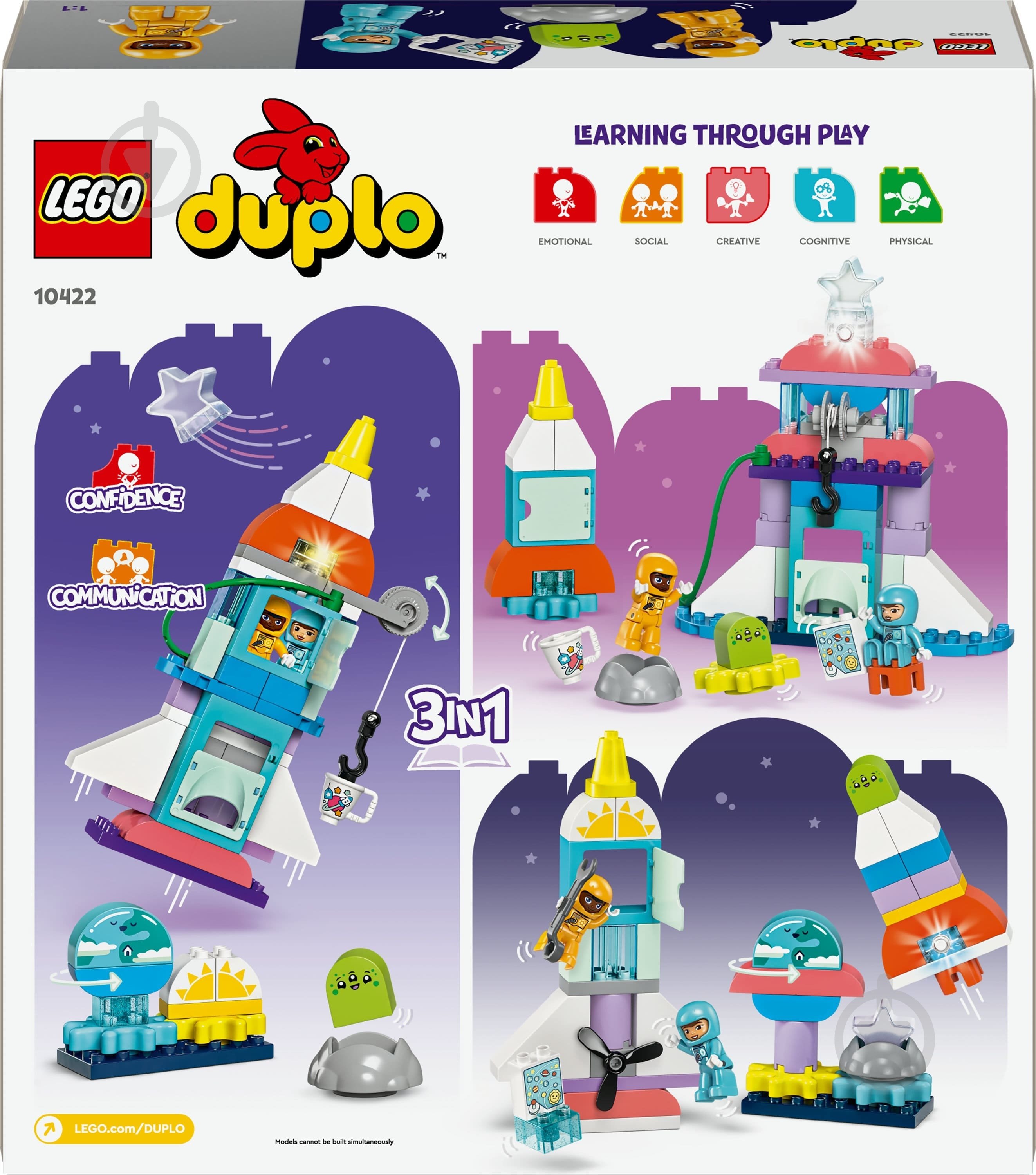 Конструктор LEGO DUPLO Приключения на космическом шаттле 3 в 1 10422 - фото 2 Конструктор LEGO DUPLO Приключения на космическом шаттле 3 в 1 10422 - фото 2