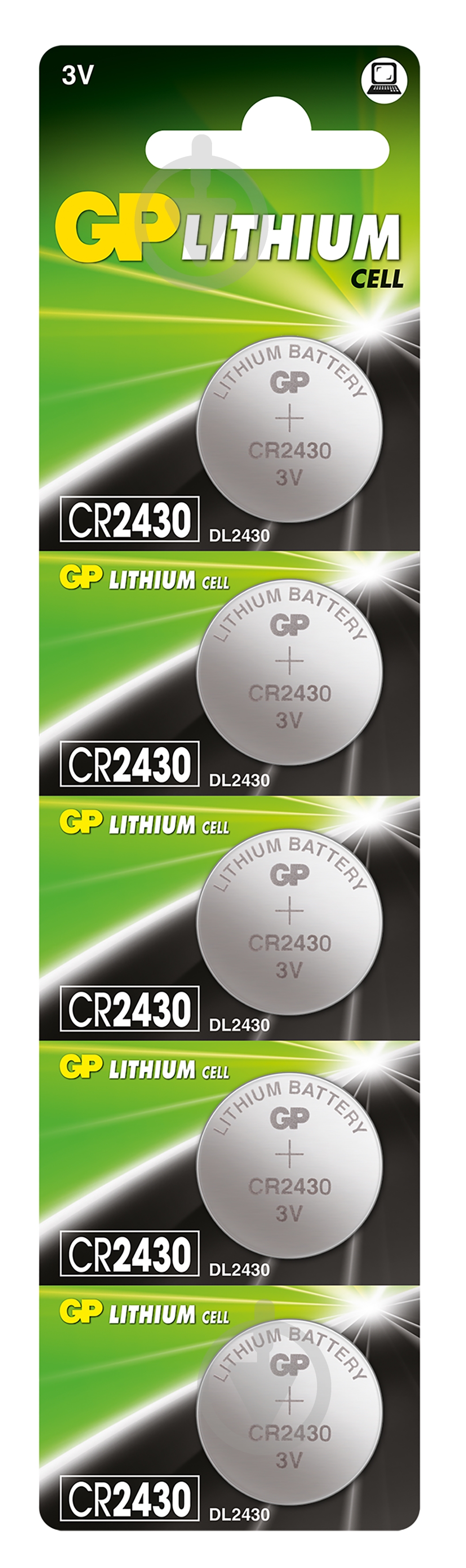 Батарейки GP Lithium Button Cell 3.0V CR2430/CR 5 шт. - фото 1