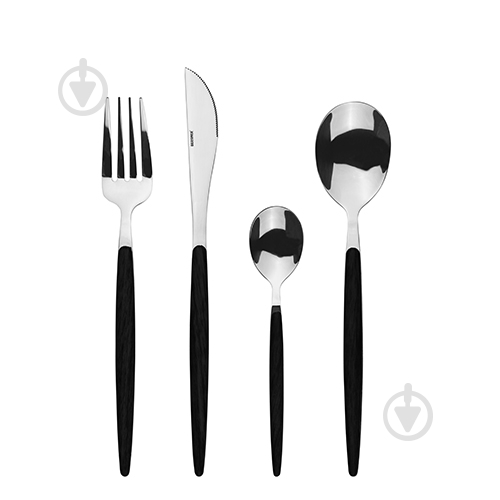 Набор столовых приборов Bergner Tokio Black BG-5134-GD 24 пр - фото 1 Набор столовых приборов Bergner Tokio Black BG-5134-GD 24 пр - фото 1