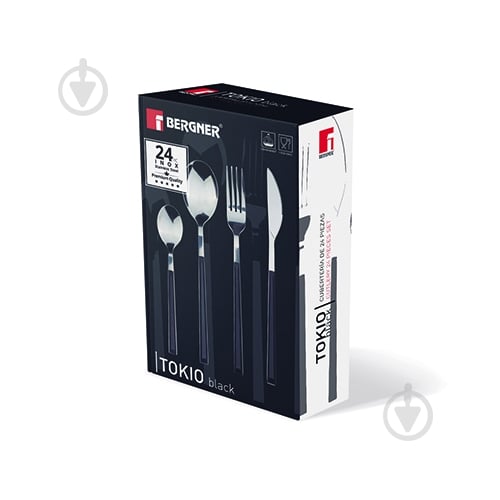 Набор столовых приборов Bergner Tokio Black BG-5134-GD 24 пр - фото 2 Набор столовых приборов Bergner Tokio Black BG-5134-GD 24 пр - фото 2