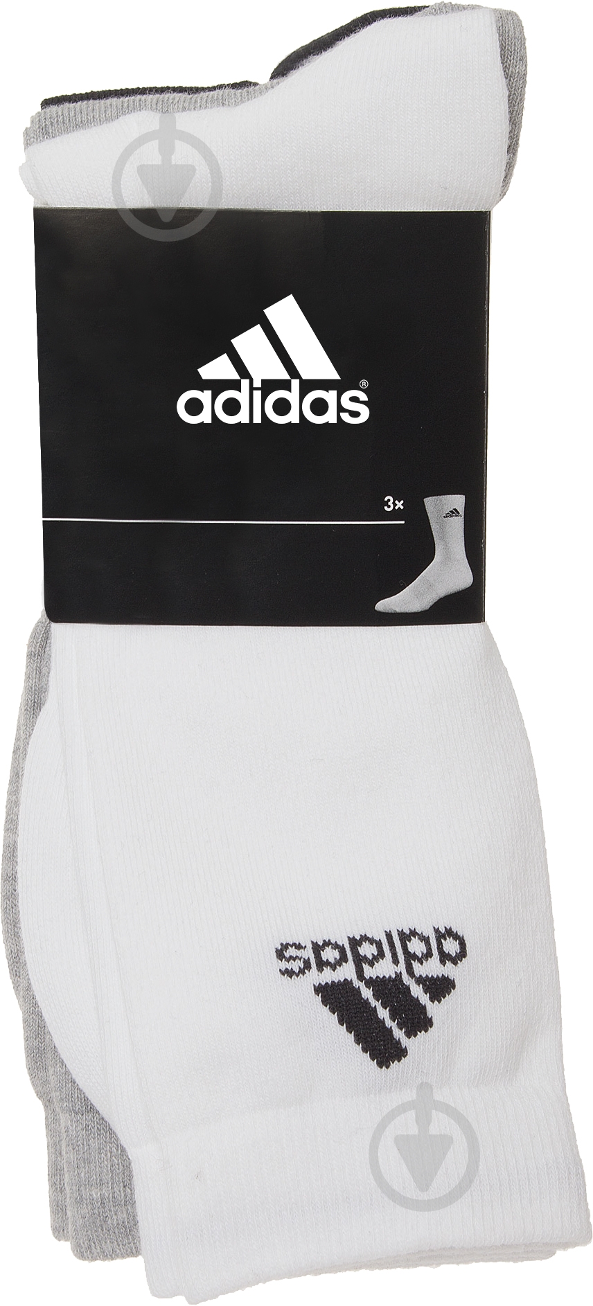 Носки Adidas AA2331 р.31-34 черный/белый/серый 3 шт. - фото 1 Носки Adidas AA2331 р.31-34 черный/белый/серый 3 шт. - фото 1