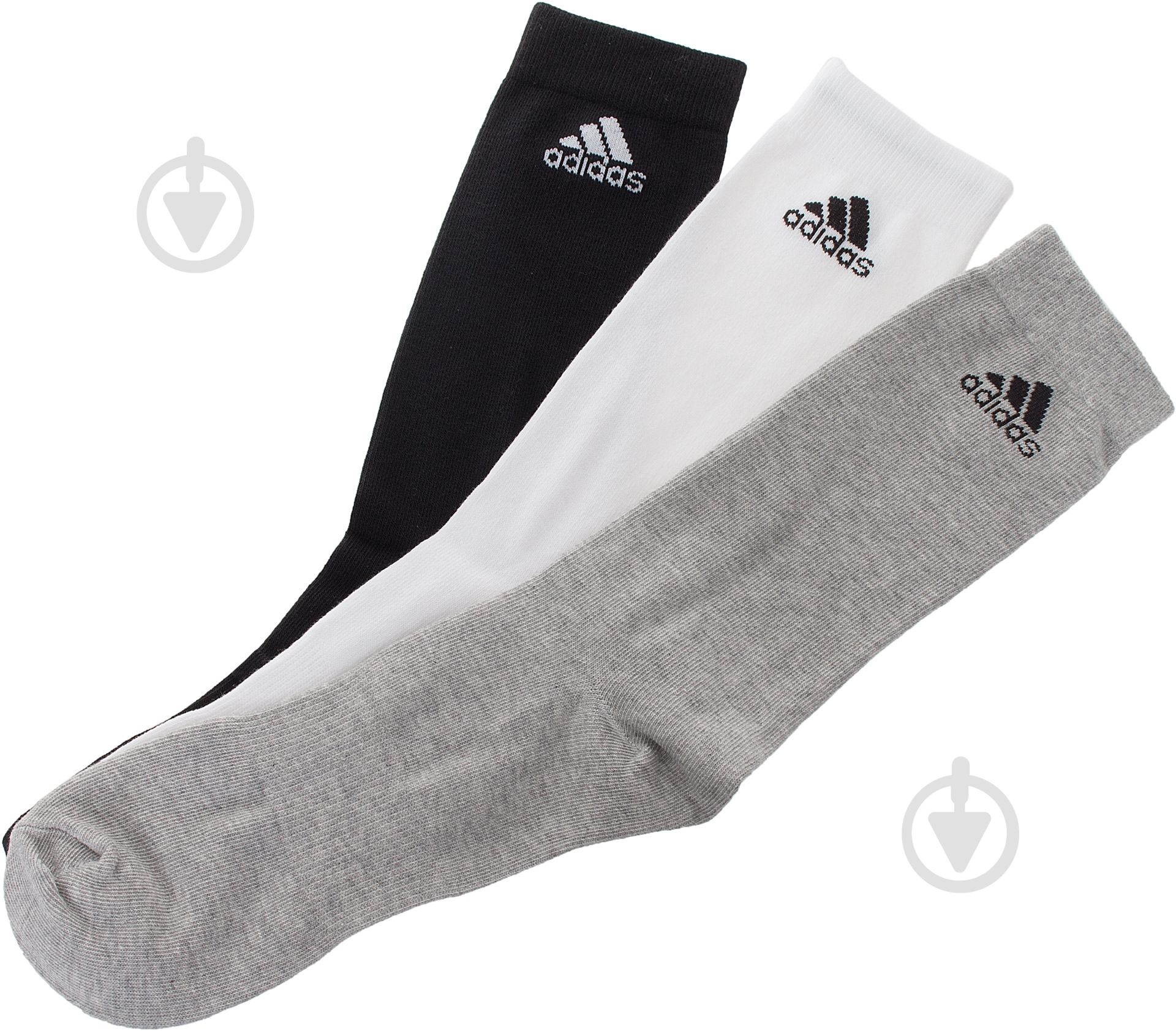 Носки Adidas AA2331 р.43-46 черный/белый/серый 3 шт. - фото 1 Носки Adidas AA2331 р.43-46 черный/белый/серый 3 шт. - фото 1
