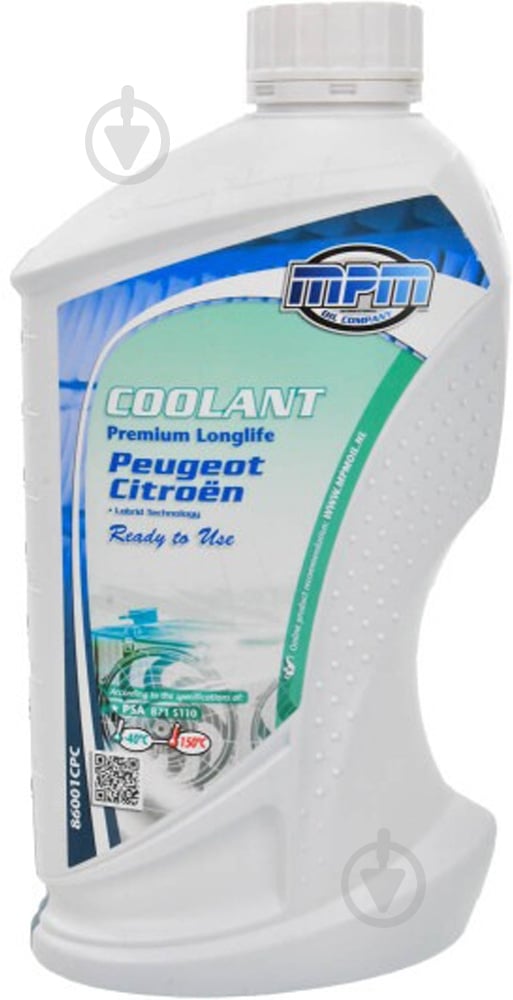 Антифриз MPM OIL Premium Longlife Citroen-Peugeot G11 от -40 до +110 готовый 1 л темно-синий (86001CPC) - фото 1 Антифриз MPM OIL Premium Longlife Citroen-Peugeot G11 от -40 до +110 готовый 1 л темно-синий (86001CPC) - фото 1