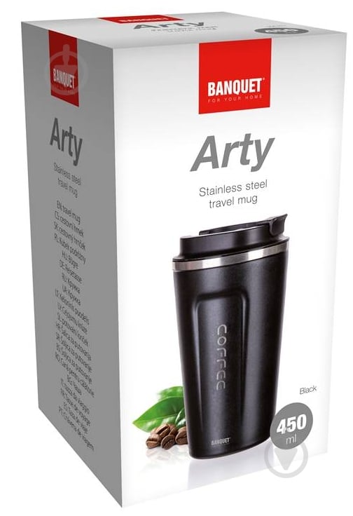 Термочашка Banquet 450 мл черная Arty - фото 2 Термочашка Banquet 450 мл черная Arty - фото 2
