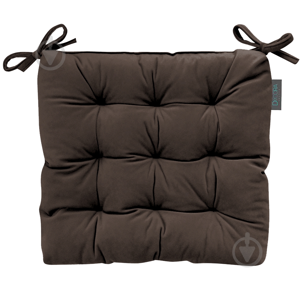 Подушка на стул VELOUR коричневая DECORA - фото 1
