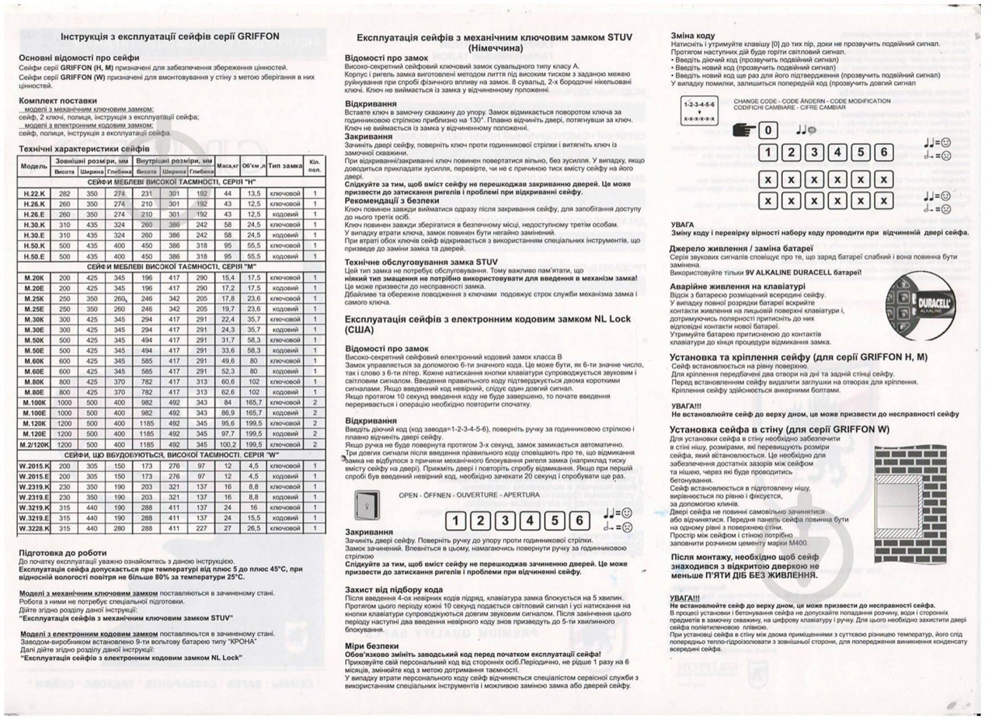 Сейф стенной Griffon W.2319.К - фото 10