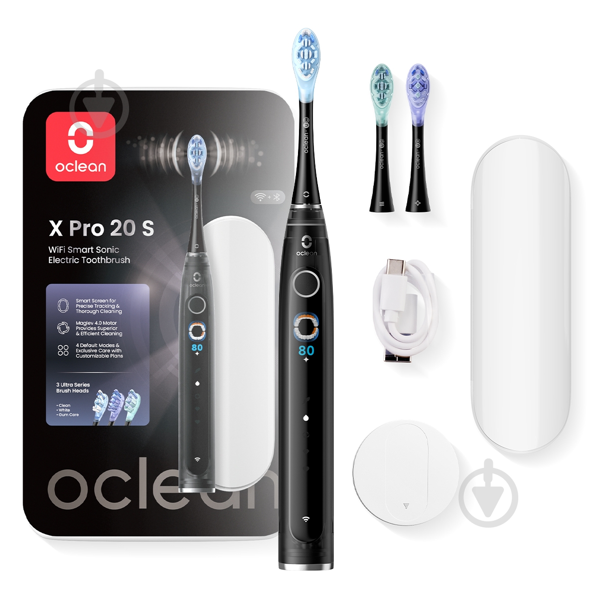 Электрическая зубная щетка Oclean X Pro 20 Set Electric Toothbrush Black - фото 1 Электрическая зубная щетка Oclean X Pro 20 Set Electric Toothbrush Black - фото 1