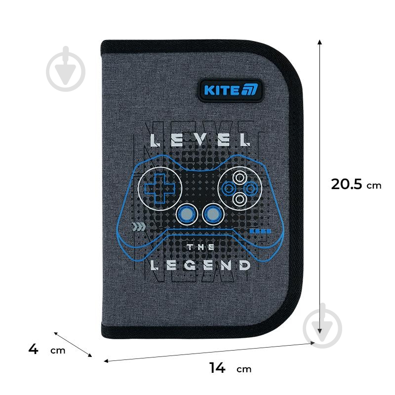 Пенал Level UP K26-622-6 KITE серый с рисунком - фото 2