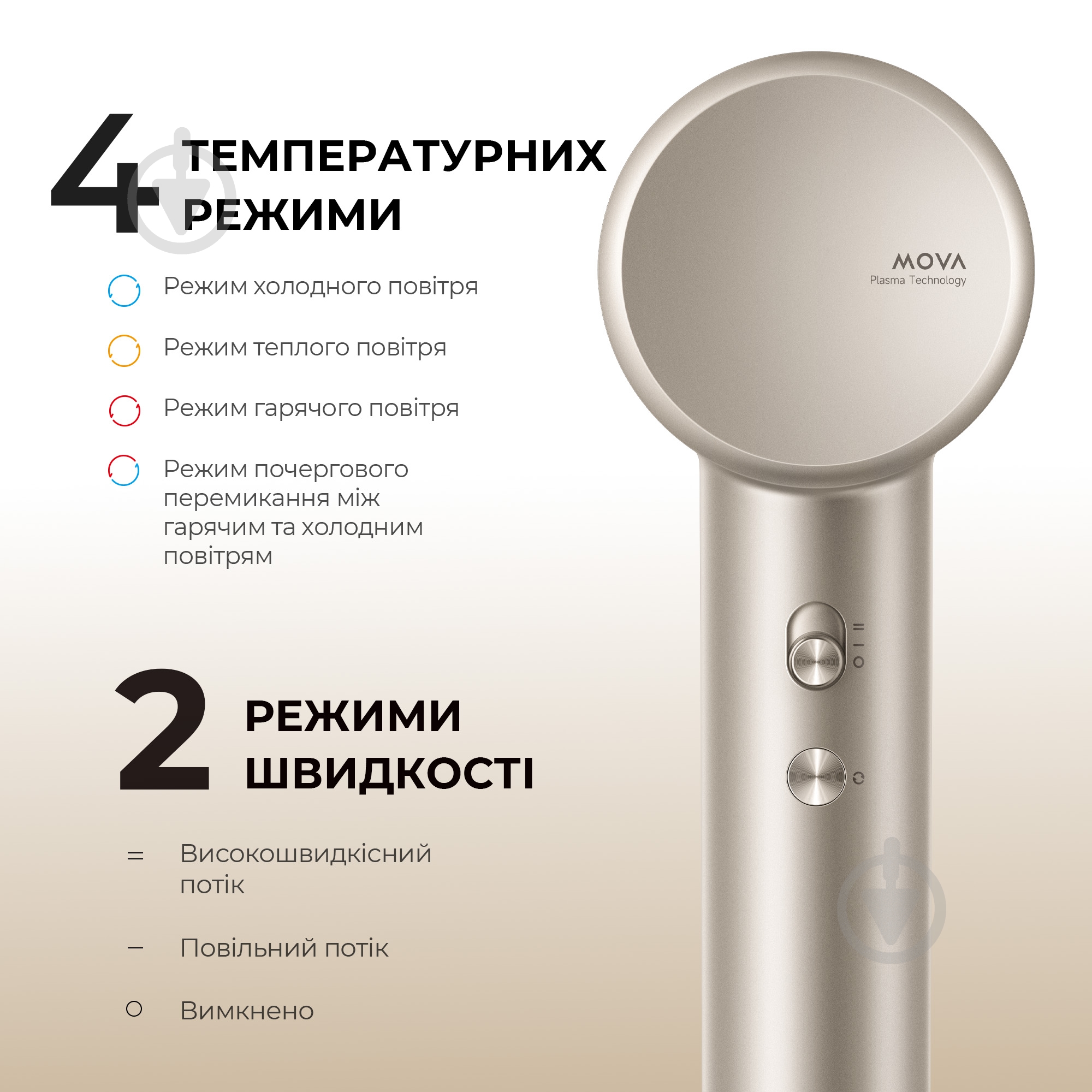 Фен MOVA Shine 10 Gold (AMSH10-GOLD) - фото 9