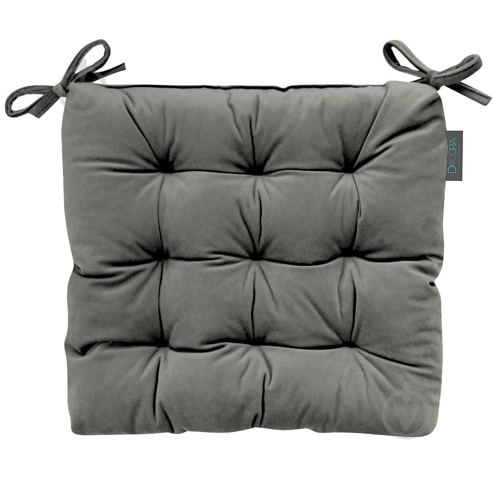 Подушка на стул VELOUR серая DECORA - фото 1