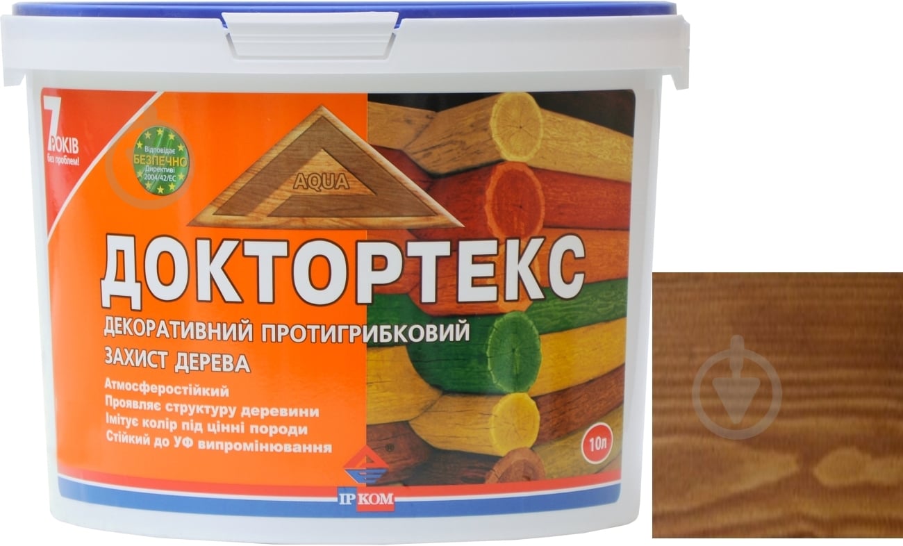 Лазурь ІРКОМ Доктортекс ИР-013 тик шелковистый мат 10 л - фото 1