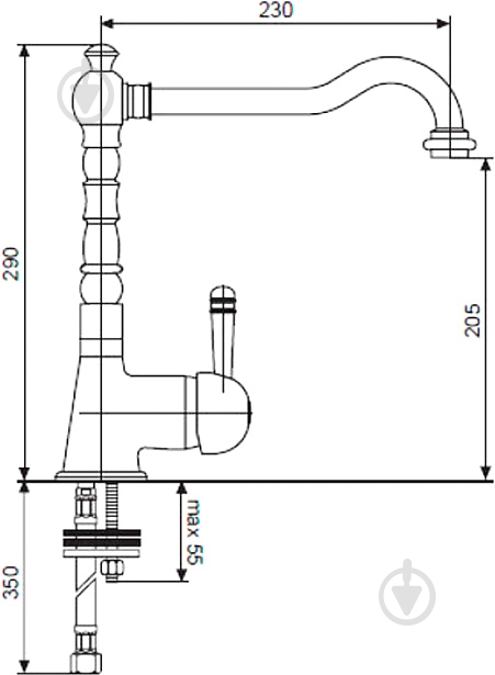 Смеситель для кухни Emmevi Rubinetterie Laguna BR40517 - фото 4