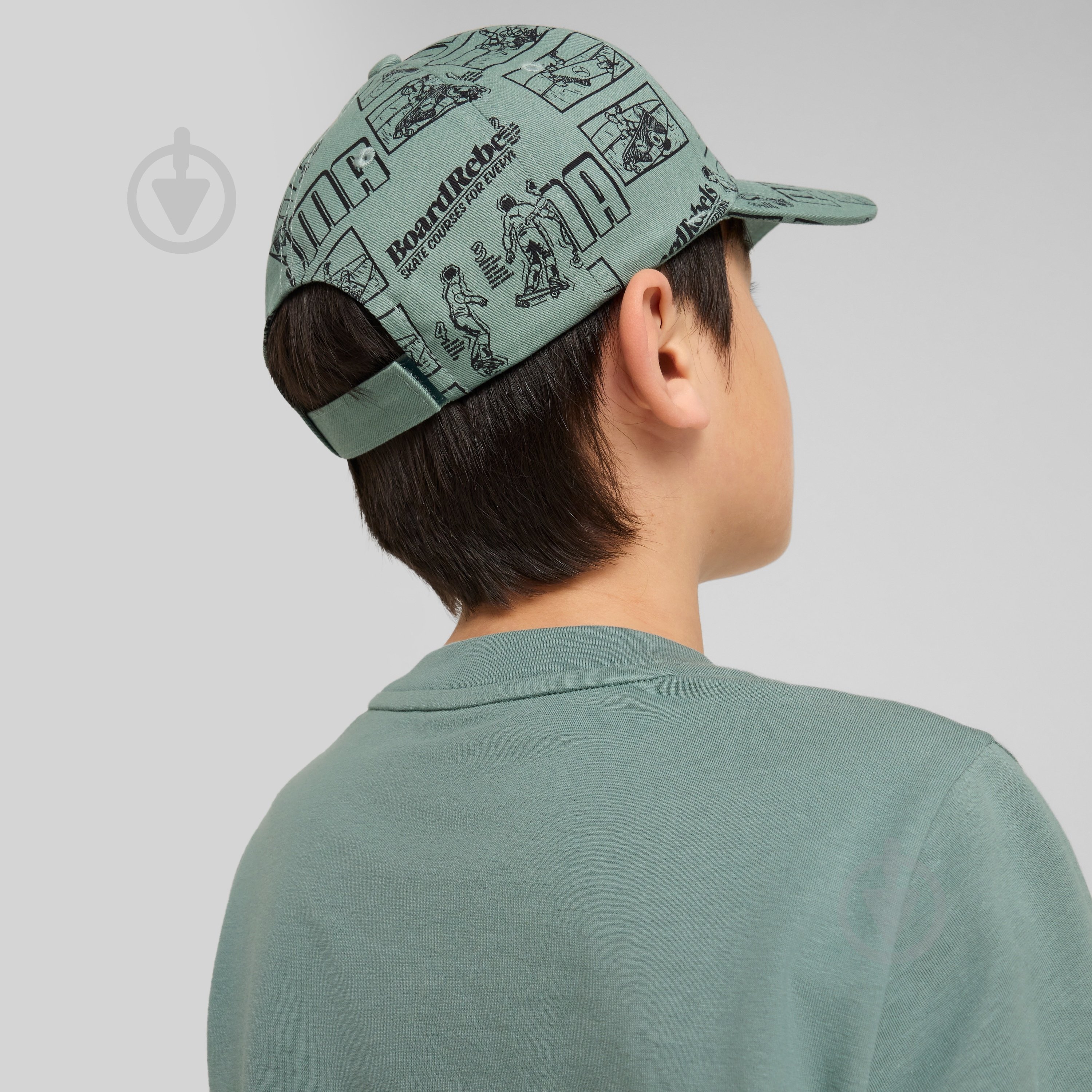 Кепка Puma ESS NO.1 LOGO AOP BB Cap Jr 02612601 OSFC зеленый - фото 4