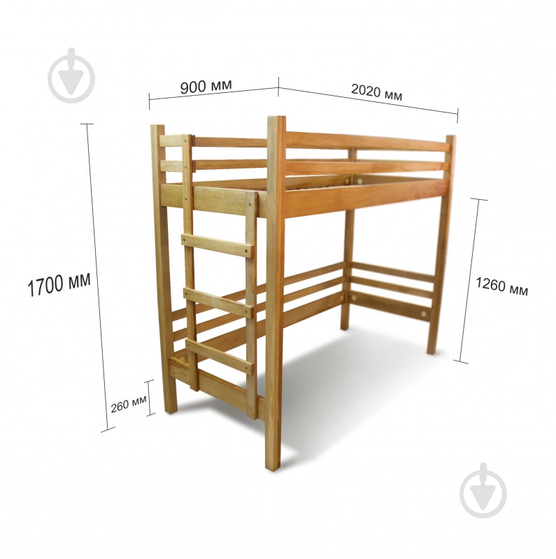 Кровать-чердак ArinWOOD StrongLoft 80x190 см бук - фото 5 Кровать-чердак ArinWOOD StrongLoft 80x190 см бук - фото 5