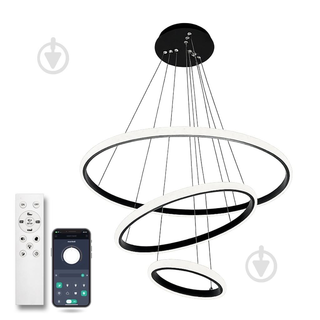 Люстра підвісна Luminaria LED світильник 75 Вт чорний JULIE 75W 3R BLACK - фото 1