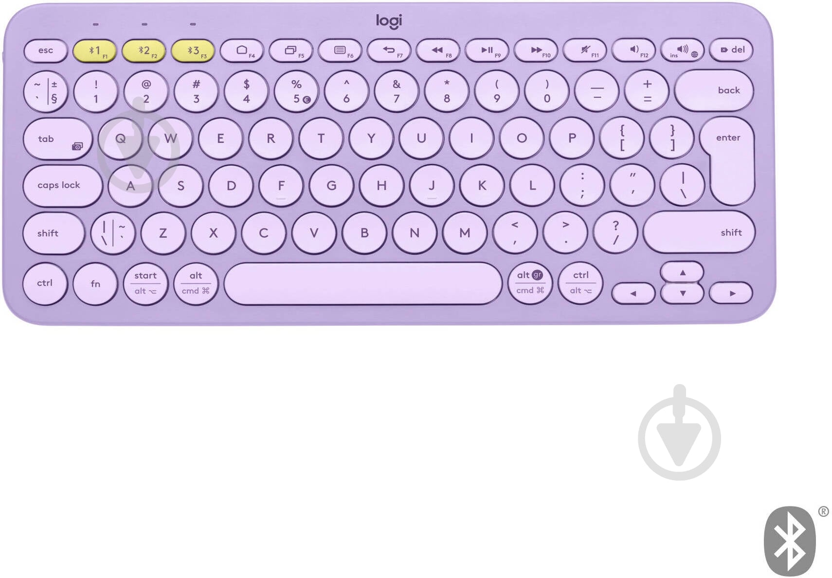 Клавиатура Logitech K380 Multi-Device Bluetooth Keyboard RUS (L920-011164) lavender lemonade - фото 1