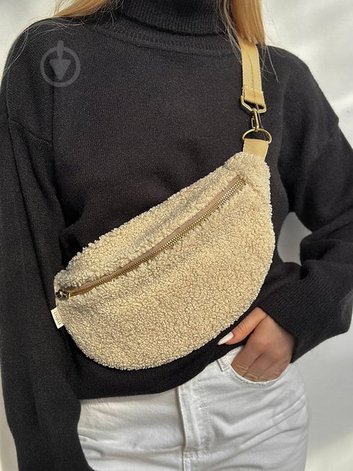 Сумка-бананка MISO accessory Teddy маленькая молочный - фото 1